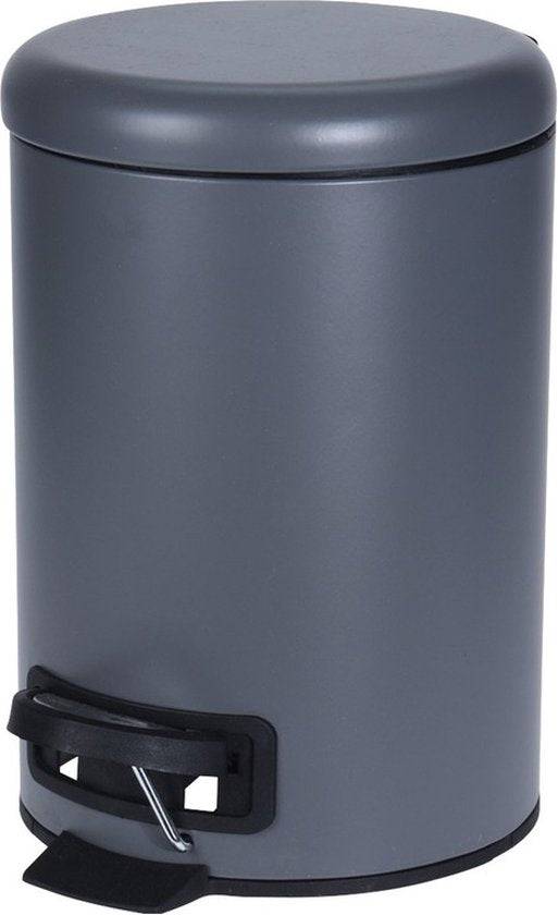 Poubelle à pédale 3 litres Taupe de 17 x 25 cm - Accessoires/fournitures de salle de bain