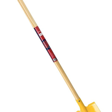 Geel kinderschepje met houten steel, 73cm lengte