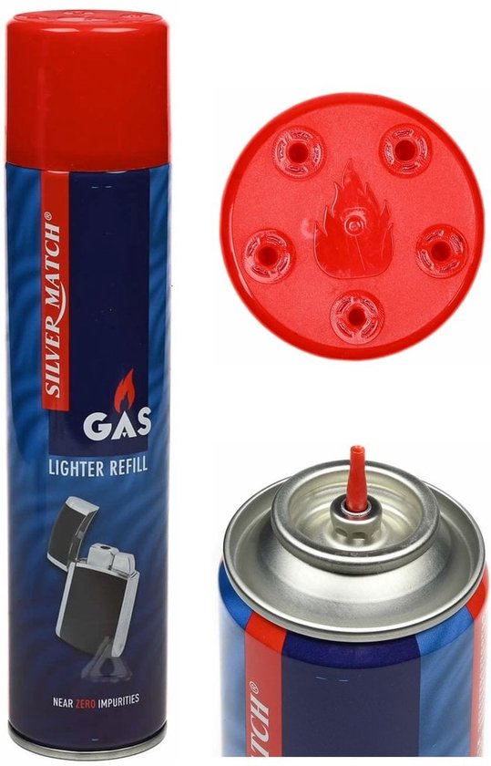 Briquet à gaz Silvermatch - briquet à gaz - gaz pour briquet - briquet au gaz butane - 1 pièce