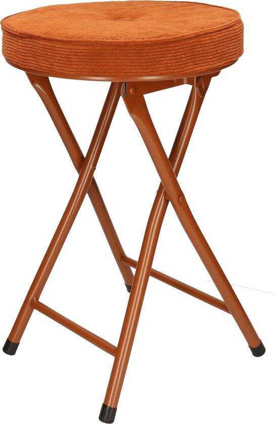 Tabouret/chaise d'appoint - Pliable - Noir/bleu/marron/vert - Ribcord - D33 x H49 cm