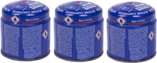 Camping - réchaud/cuisinière - 3x - recharge de gaz - cartouche - 190 grammes