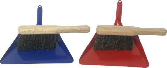 Synx Tools kinder stoffer en blik set van 2 - Stoffer en blik - Blauw en Rood - kinderbezem - stoffer en blik kinderen - bezems