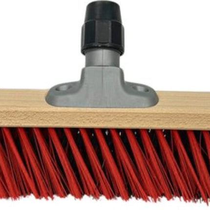 Synx Tools X Bezem 40cm Rood/Zwart- Straatbezem / Stadsbezem - Schrobborstels - Veger - Stadsbezem - Bezem - Buitenbezem - Tuinartikelen - Zonder Steel