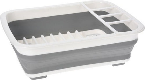 Égouttoir pliable gris/blanc en plastique 38 x 29 cm - Ustensiles de cuisine - Lavage/séchage - Égouttoirs pliables