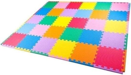 Kleurrijke puzzel vloertegels speelmat 30x30 cm