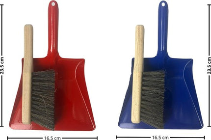 Synx Tools kinder stoffer en blik set van 2 - Stoffer en blik - Blauw en Rood - kinderbezem - stoffer en blik kinderen - bezems