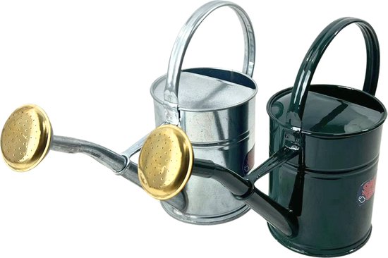 Groene en zilveren metalen gieters, 2 liter, Synx Tools