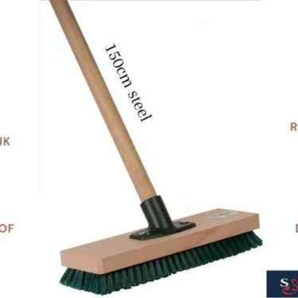 Balai à récurer Synx Tools Brosse à carreaux/brosse à récurer - Brosse à mousse avec manche de 150 cm