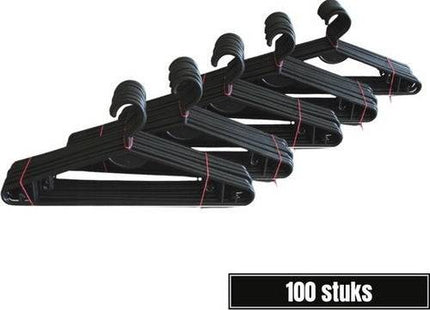 Synx Tools 100X Cintres noirs - Cintres - Cintres à pantalons - Cintre - Lot économique 100 pièces - Cintres - Cintre à jupe - Lot de 100 pièces - Portemanteaux