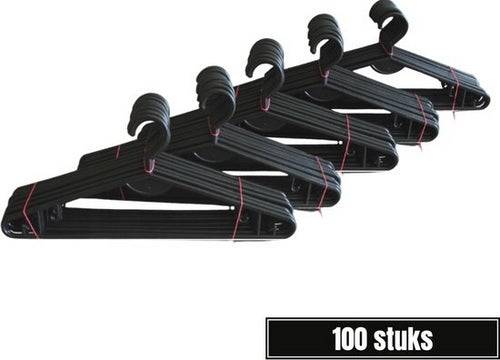 Synx Tools 100X Cintres noirs - Cintres - Cintres à pantalons - Cintre - Lot économique 100 pièces - Cintres - Cintre à jupe - Lot de 100 pièces - Portemanteaux