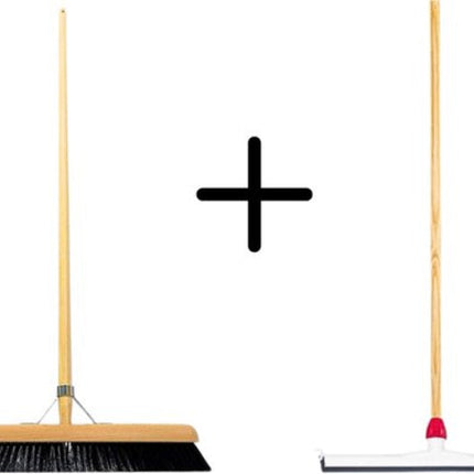 Paardenhaar 50cm + Vloertrekker Kunststof 55cm met Steel 150cm