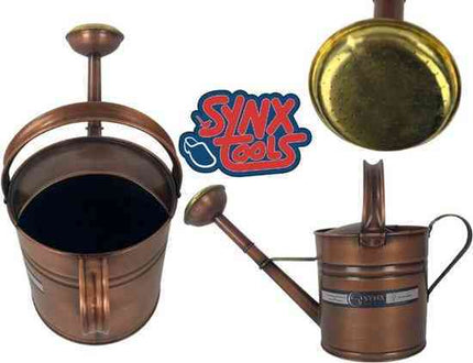 Arrosoir avec pomme d'arrosage en cuivre métallique 5 litres Synx Tools - Arrosoir de jardin - arrosoir pour plantes - petit arrosoir
