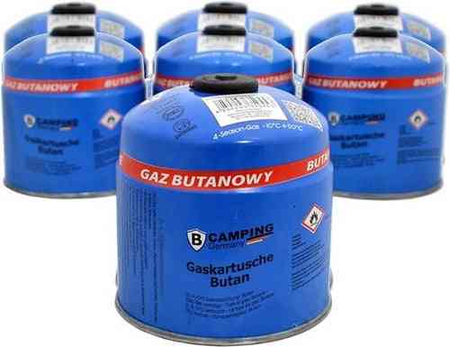 B tools  8 cartouches de gaz 500 g avec valve à vis, gaz butane, pour lampe à souder et chalumeau, cartouche à valve, cartouche à valve à vis