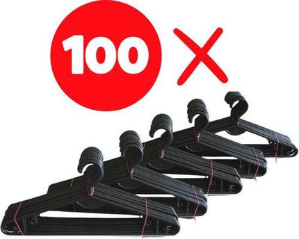 Synx Tools 100X Cintres noirs - Cintres - Cintres à pantalons - Cintre - Lot économique 100 pièces - Cintres - Cintre à jupe - Lot de 100 pièces - Portemanteaux