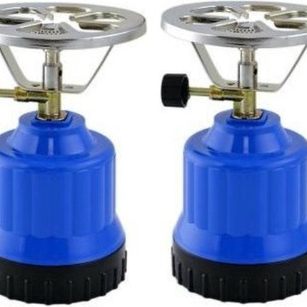 2x Réchaud de camping - Réchaud à gaz de camping - réchaud - brûleur à gaz - réchaud de camping - gaz de camping - Bleu