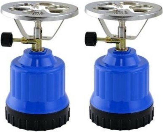 2x Réchaud de camping - Réchaud à gaz de camping - réchaud - brûleur à gaz - réchaud de camping - gaz de camping - Bleu