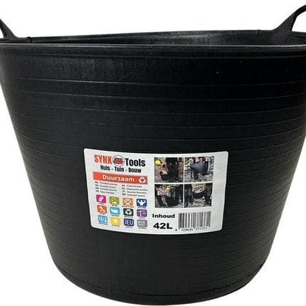 Seau flexible - panier à linge - panier - panier de rangement - rond 40 litres