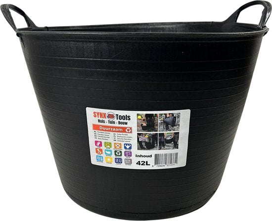 Seau flexible - panier à linge - panier - panier de rangement - rond 40 litres