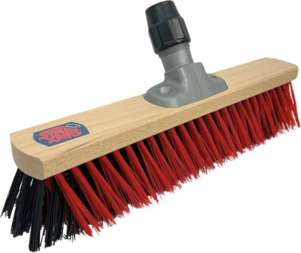 Synx Tools X Bezem 40cm Rood/Zwart- Straatbezem / Stadsbezem - Schrobborstels - Veger - Stadsbezem - Bezem - Buitenbezem - Tuinartikelen - Zonder Steel