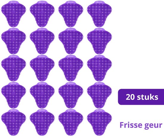 Synx Tools Tapis pour urinoir 20 pièces Violet Berry - désodorisant - parfum 60 jours - Tapis pour urinoir - Tapis anti-éclaboussures