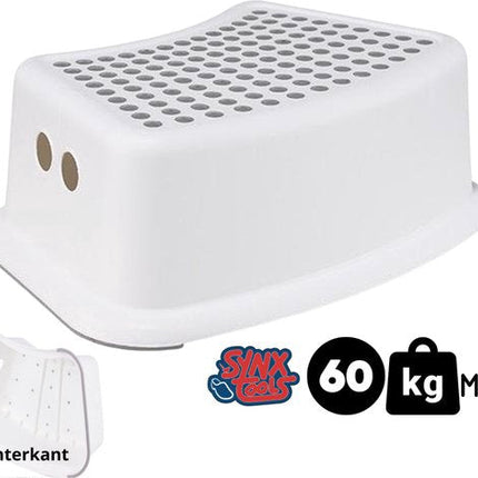 Wit kinderkrukje kunststof 60 kg capaciteit
