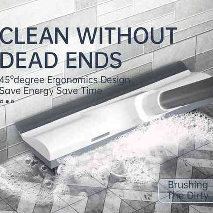 Synx Tools Brosse à récurer 2 en 1 pour salle de bain avec manche télescopique - Nettoyeur de carrelage et de sol