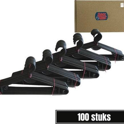 Synx Tools 100X Cintres noirs - Cintres - Cintres à pantalons - Cintre - Lot économique 100 pièces - Cintres - Cintre à jupe - Lot de 100 pièces - Portemanteaux