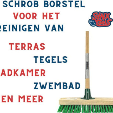 Schrob borstel voor het reinigen van terras tegels badkamer zwembad en meer