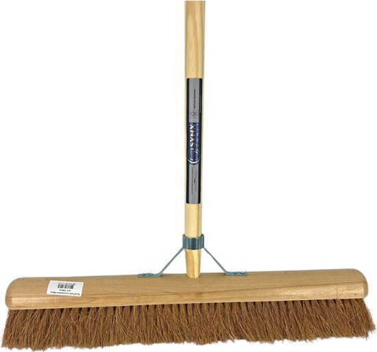 bezem kokos BinnenBezem Cocos 60 cm - Bezem - Bezems - Zaalveger - Zachte Bezem - Veger - Cocosharen - met Houten steel 150cm