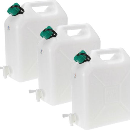 Jerrycan pour eau - 1x - 2x - 3x - 10 litres - Plastique - avec robinet et bouchon - Camping