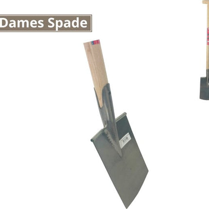 Dames Spade met essenhout steel en opstapje