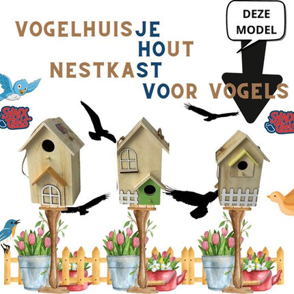 Vogelhuisje modellen voor vogels met decoratie