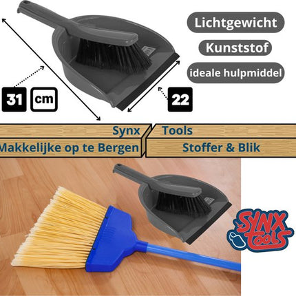Lichtgewicht kunststof stoffer en blik Synx Tools