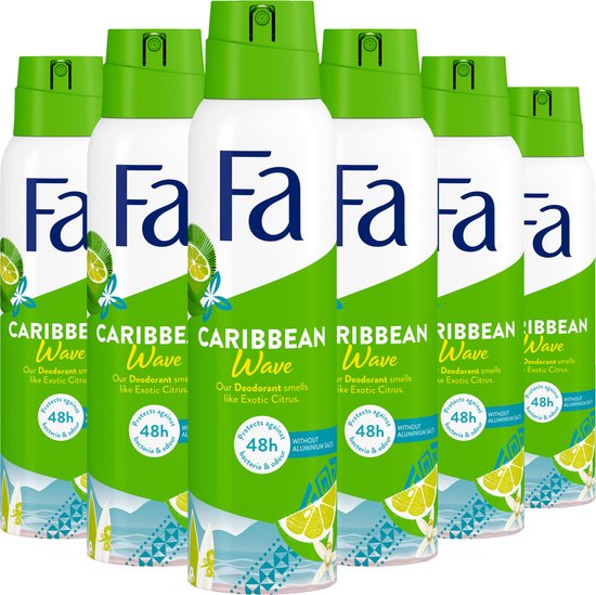 Fa Caribbean Lemon Deodorant Spray 6-pack 150ml