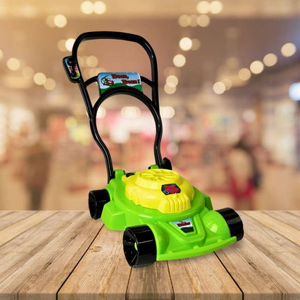 Synx Tools speelgoed grasmaaier op houten tafel