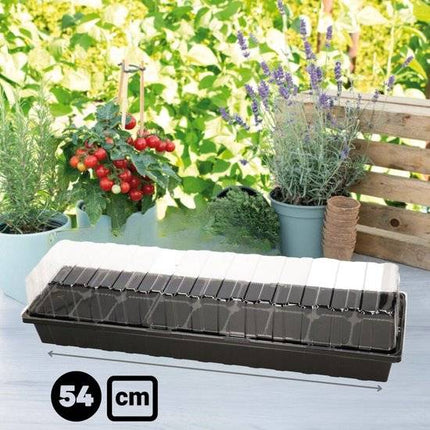 Synx Tools Bac à semis Appui de fenêtre Bac potager Noir