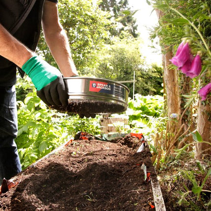 Synx Tools Couteau à joints en acier inoxydable + râteau de jardin Spear & Jackson Ridlle - râteau de jardin en métal - 10 ANS DE GARANTIE - couteau à mauvaises herbes - avec manche de 150 cm
