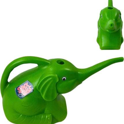 Groene olifantvormige gieter met lange tuit