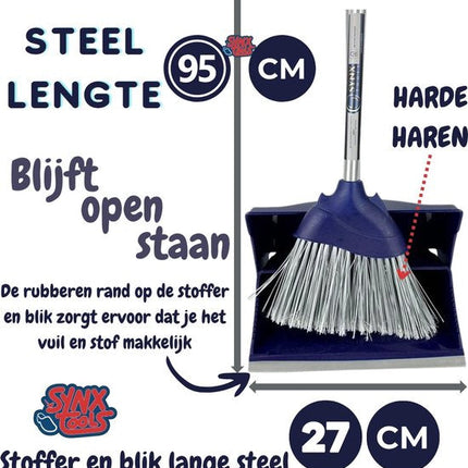 Balai Synx Tools Coco 90 cm et ensemble pelle et balayette à long manche 95 cm