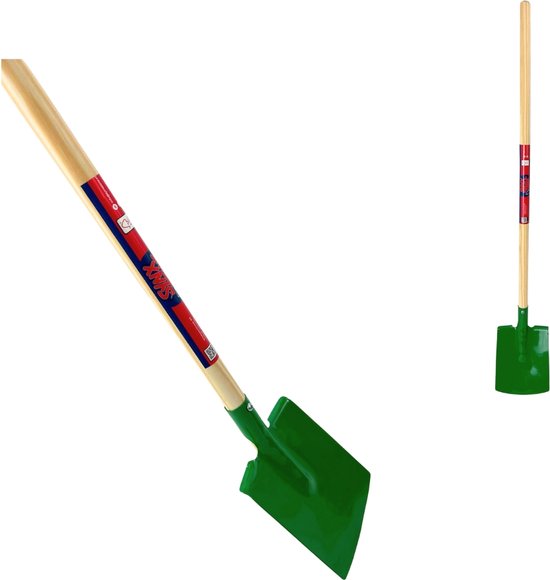 Groene Synx Tools kinderspade met houten steel
