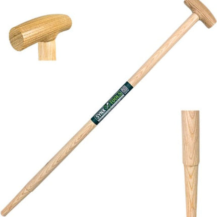 Synx Tools Manche de bêche 100cm - Manche en bois de frêne - Manche de bêche en bois - Manche de pelle