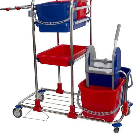 Synx Tools Chariot de nettoyage chromé - Roues - Chariot système
