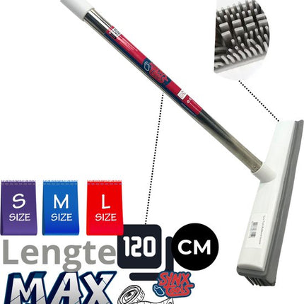 Rubberen bezem met steel 2 in 1 | kappersbezem |Verstelbare Steel (tot 120 cm)