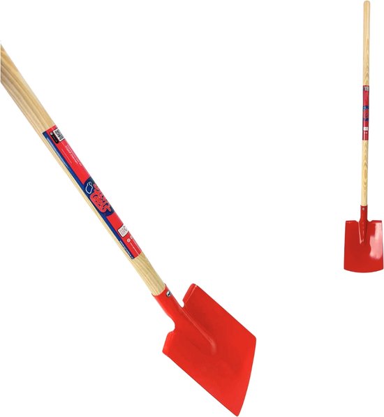 Rode kinderspade met opstapje, lengte 73cm