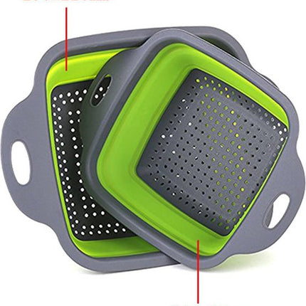 Passoire pliable - lot de 2 passoires en silicone - Cuisine de camping - Peu encombrant