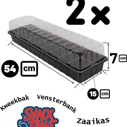 Synx Tools Bac à semis pour rebord de fenêtre 2 pièces - bac à semis Multi-Pack - Bac de culture - Bac à semis/ Bac à semis/ Bac de culture