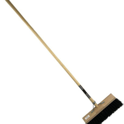 Synx Tool bezem Nylon Straatbezem Zwart 40cm - bezem buiten - Bezems - Tuinbezem - Kunststof haren - Bezem met steel 150 cm - Schrobborstels - Buitenbezem
