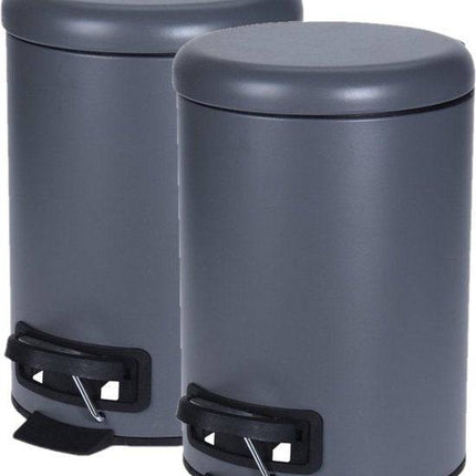 Poubelle à pédale 3 litres Taupe de 17 x 25 cm - Accessoires/fournitures de salle de bain