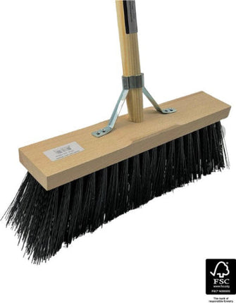 Synx Tool bezem Nylon Straatbezem Zwart 40cm - bezem buiten - Bezems - Tuinbezem - Kunststof haren - Bezem met steel 150 cm - Schrobborstels - Buitenbezem