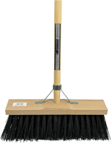 Synx Tool bezem Nylon Straatbezem Zwart 40cm - bezem buiten - Bezems - Tuinbezem - Kunststof haren - Bezem met steel 150 cm - Schrobborstels - Buitenbezem